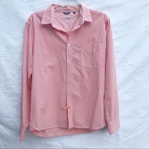Bohio Orange White Gingham Check Long Sleeve 100% Cotton Shirt L